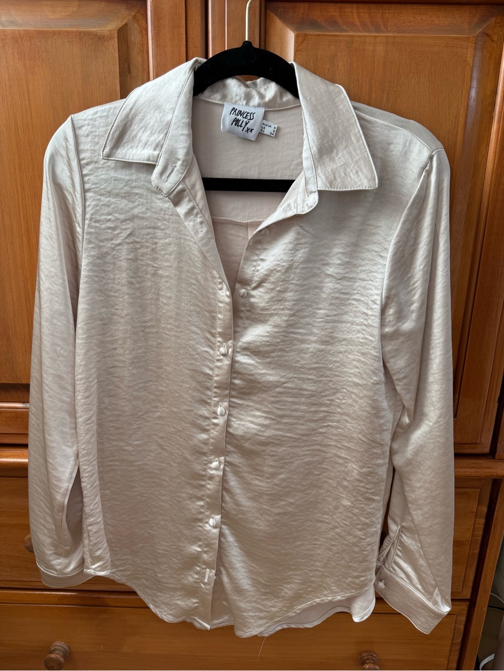 NWOT Princess Polly Satin Button-Up Blouse